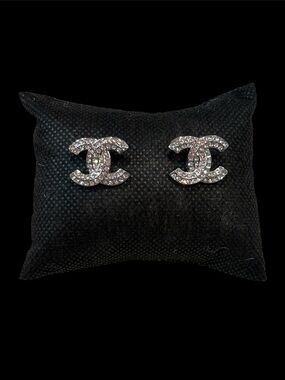 CC Upcycled Stamped Stunning Silver Earrings - about the sz of quarter